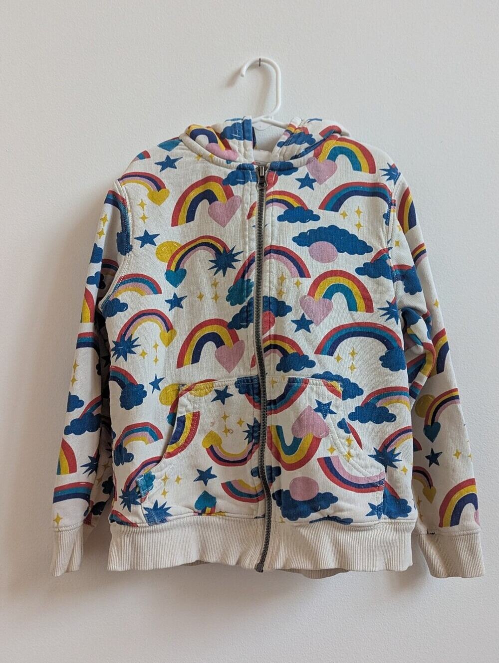 Hanna Andersson Sweatshirt Fauce Sherpa 8 Girls Rainbow